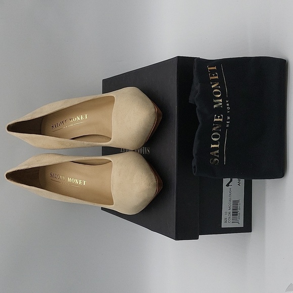 1872- Salone Monet New York Anita Women's High Heels Shoes Made In Brazil Sz 10 - Picture 13 of 17